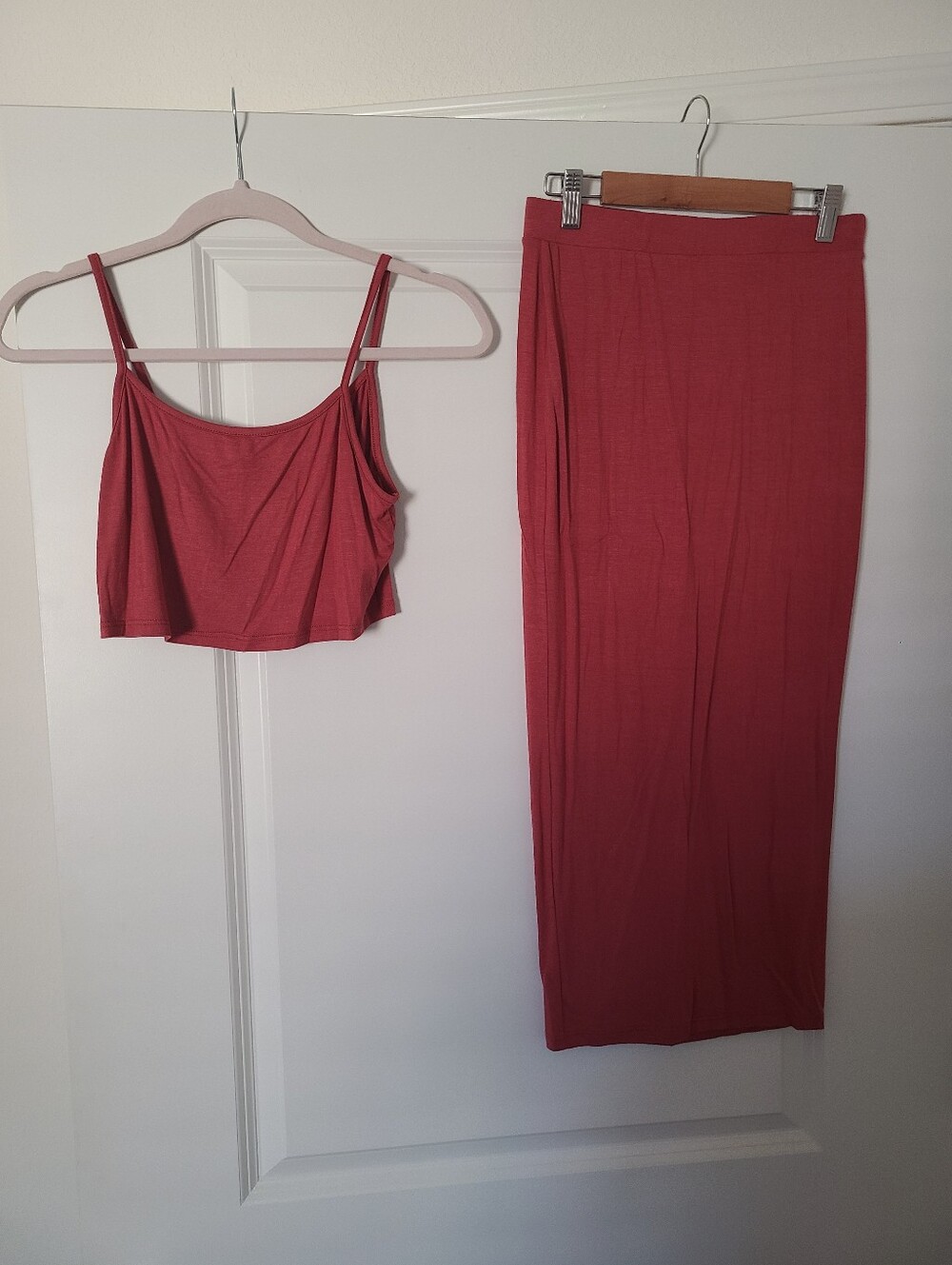 Fashion Nova Burnt Orange Skirt And Tank Two-Piece Set